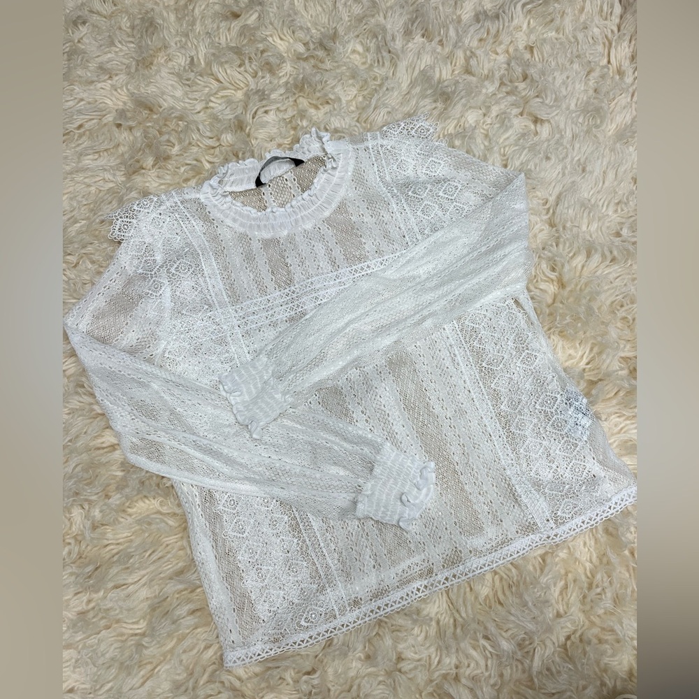 Zara white blouse Size M